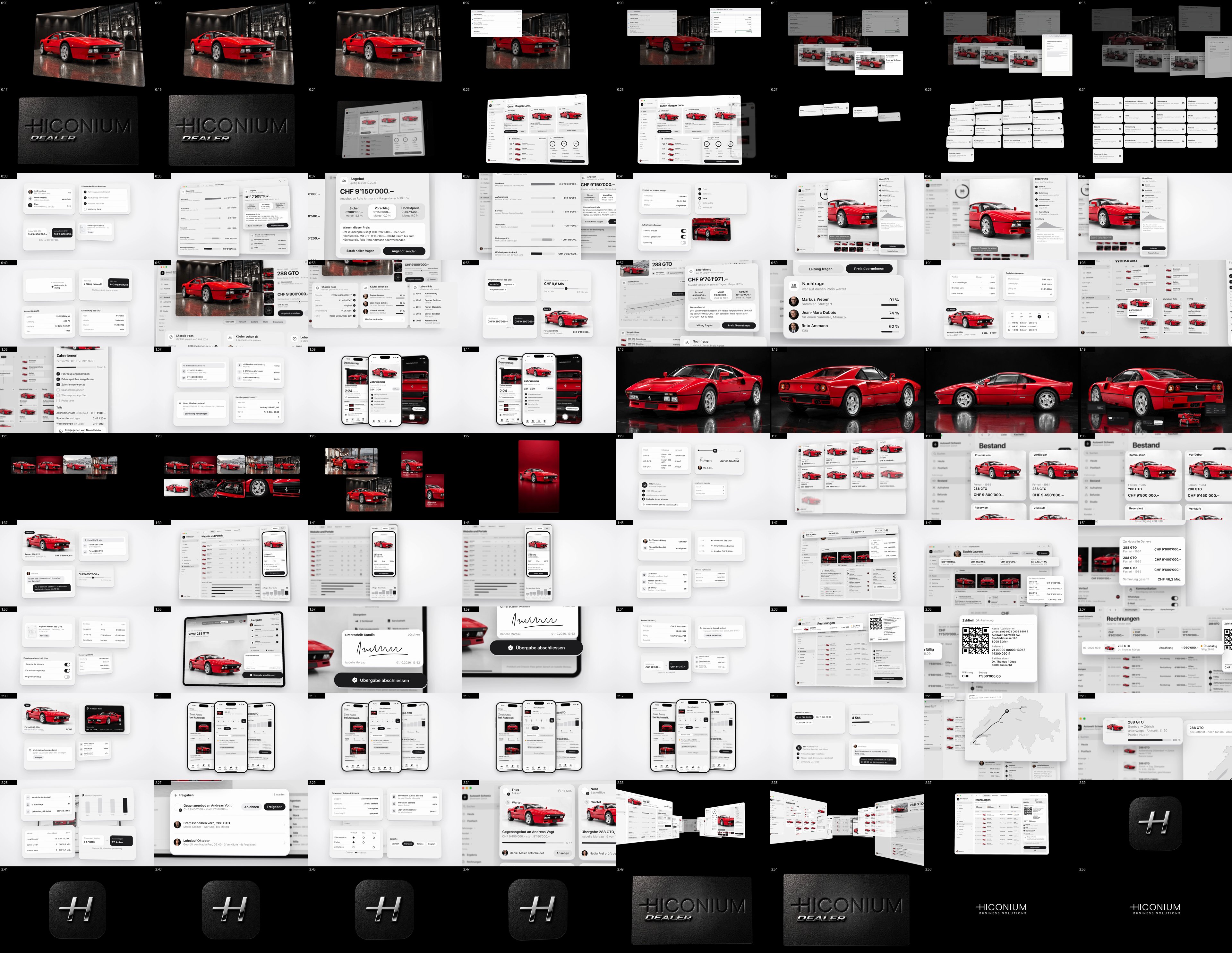 Film contact sheet, one frame every two seconds