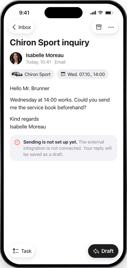Inbox, iPhone, light