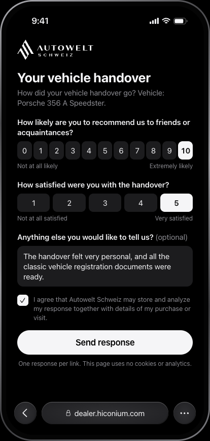 Customer survey, iPhone, dark