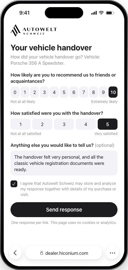 Customer survey, iPhone, light